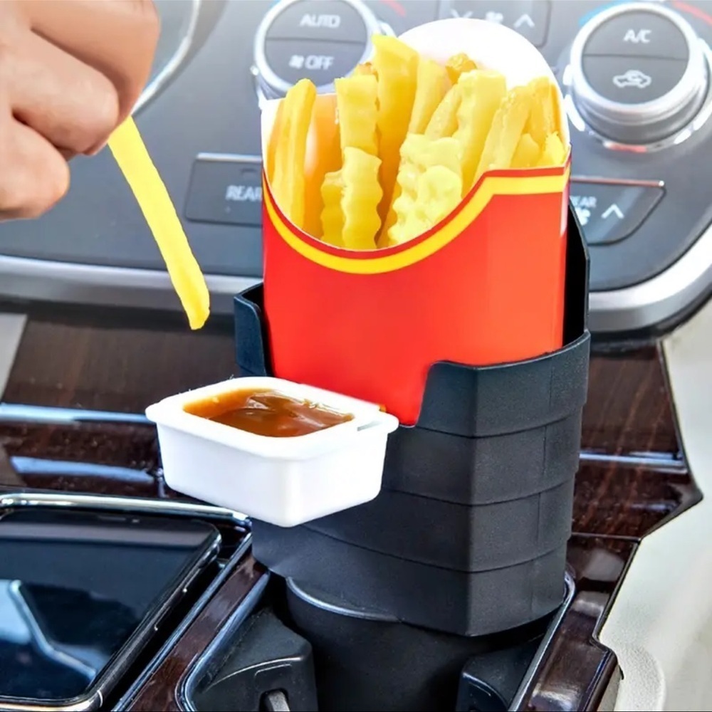 On the go French fry cup holder with sauce holder NWT